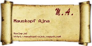 Mauskopf Ajna névjegykártya